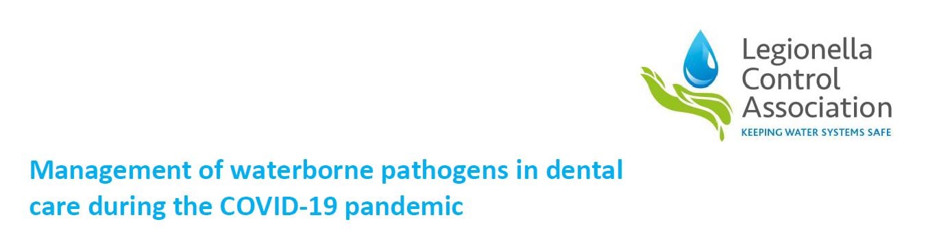 legionella control association logo and banner of managemnt of waterborne pathogens in dental care