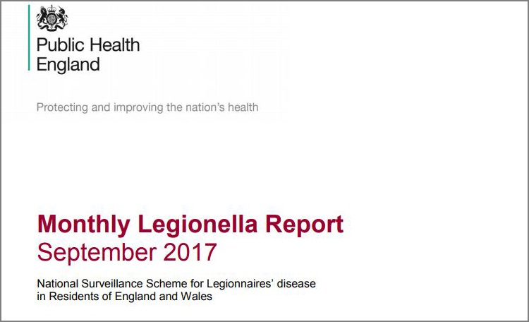 Public health england monthly Legionella Report September 2017