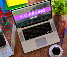 E-Learning on Laptop Screen.
