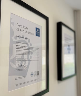 UKAS Legionella Risk Assessment Cert Close up