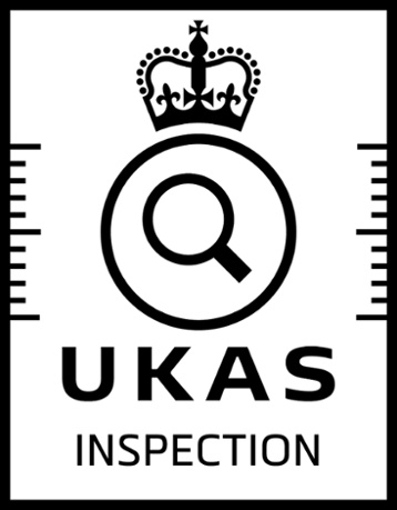 UKAS Accreditation Symbol - black on white - Inspection 358x358